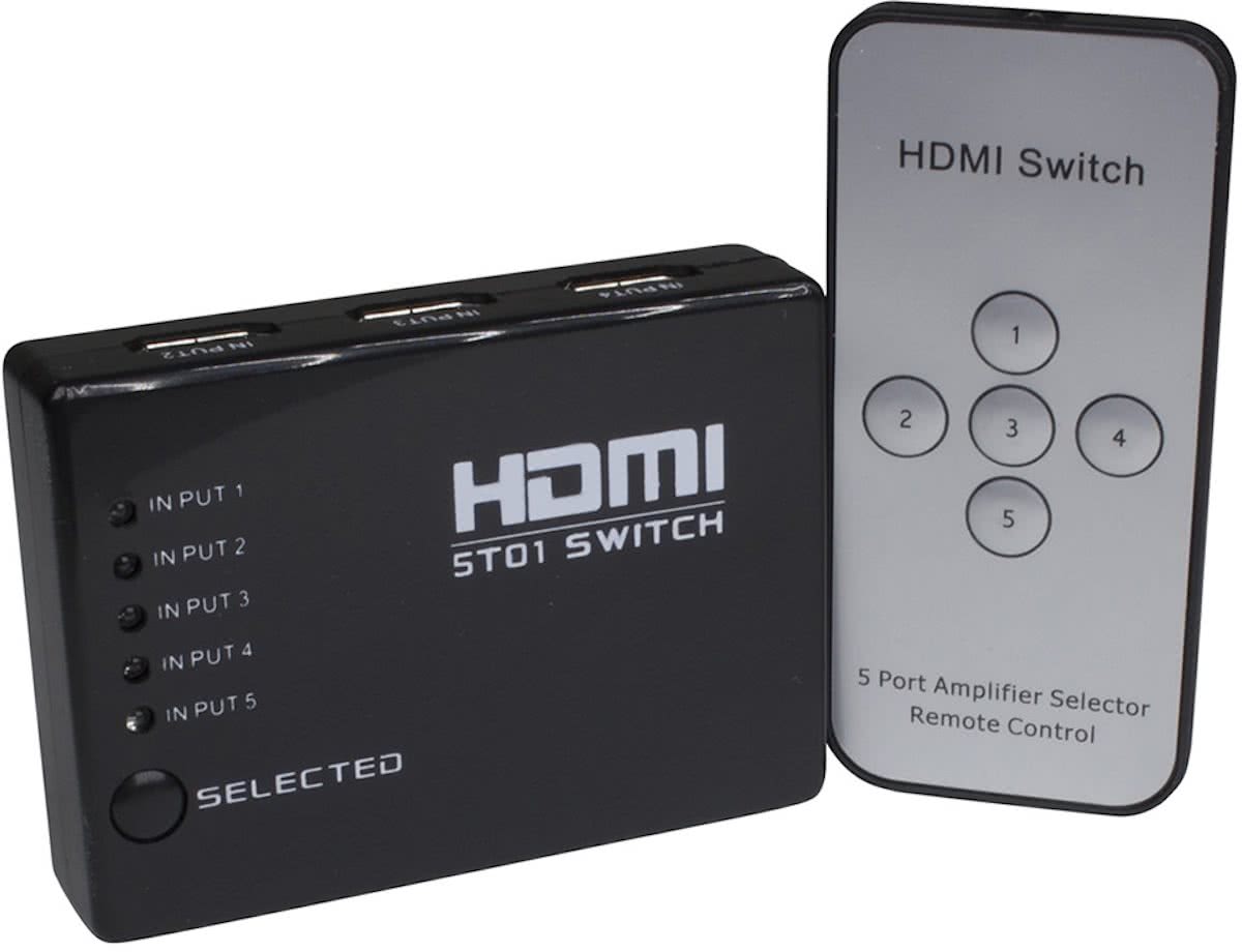 Konnekt-IT | HDMI switch splitter | 5 in | 1 uit | HD | HDMI 1.4a